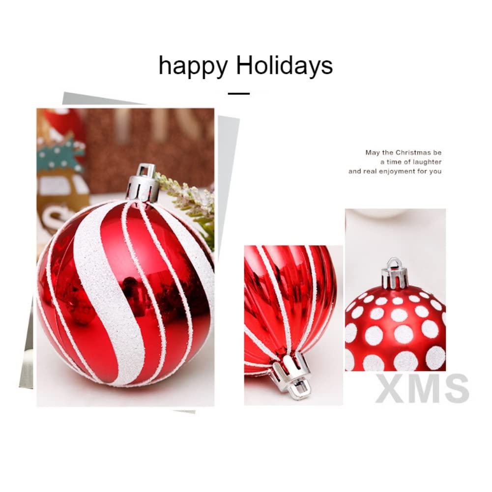 Set di 30 ornamenti per palline di Natale, infrangibili, decorazioni per albero di Natale, palline rosse e verdi per albero di Natale, decorazioni natalizie, matrimoni, feste, interni ed esterni,