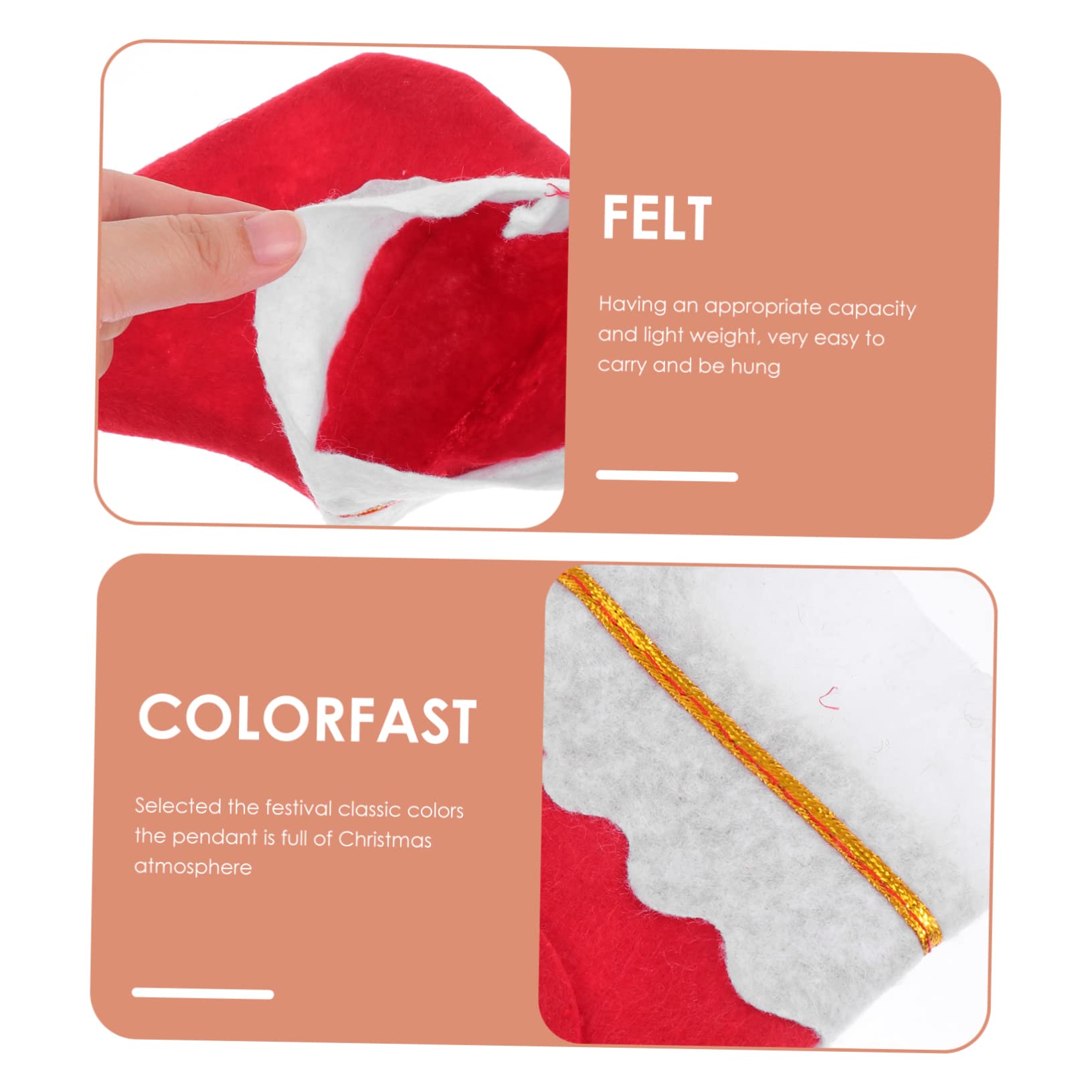 TOPBATHY 3 Sätze Weihnachtsstrumpf Goodie Bag Weihnachtsbaumdekoration Große Weihnachtsstrümpfe Neon Weihnachtsstrümpfe Aus Filz Familienweihnachtsstrümpfe Dekorationen Stoff Stück * 3