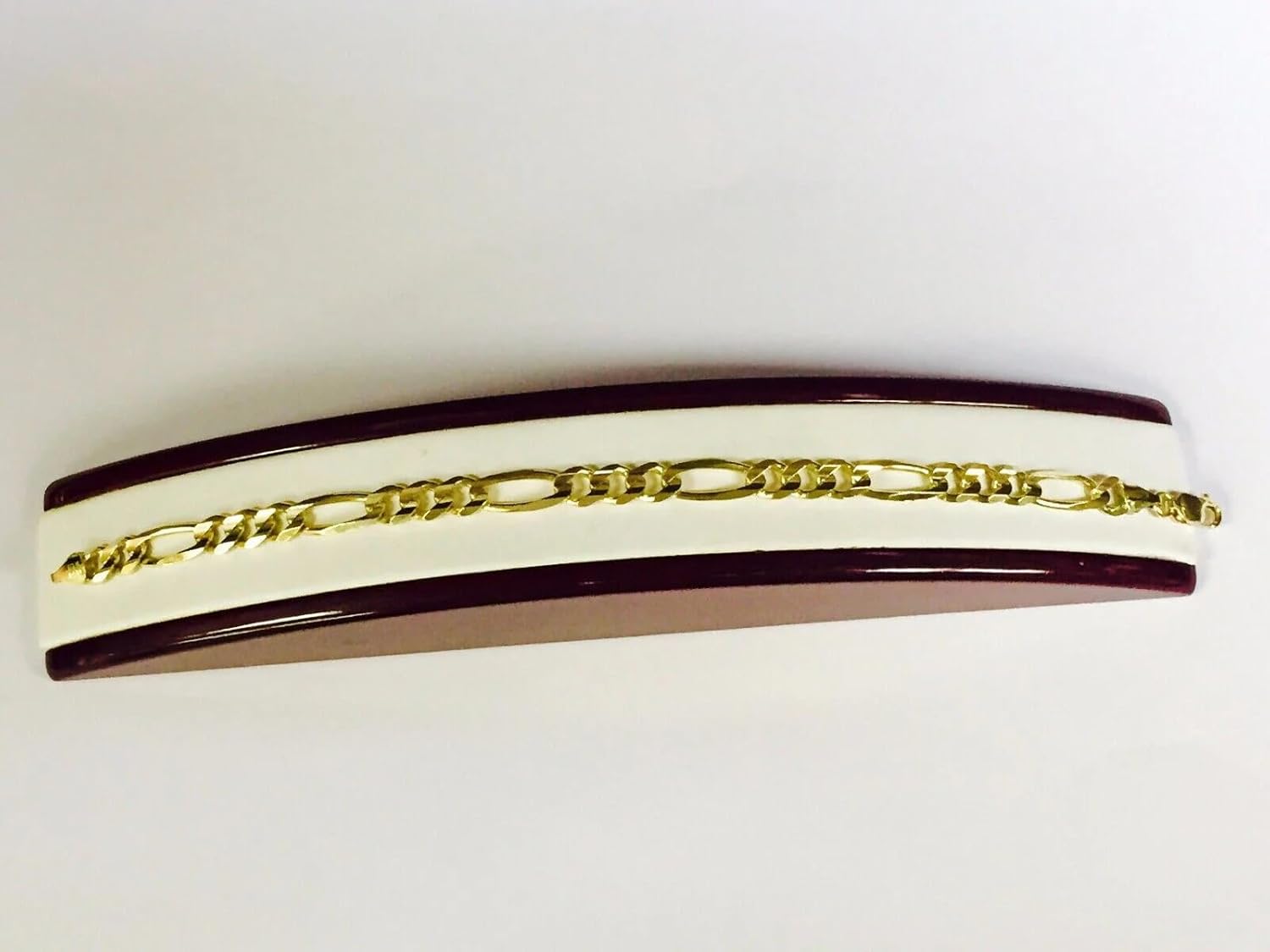 RCI 14K Solid Yellow Gold Mens Figaro Curb Link Chain/Bracelet 9.5" 7Mm 15 Grams