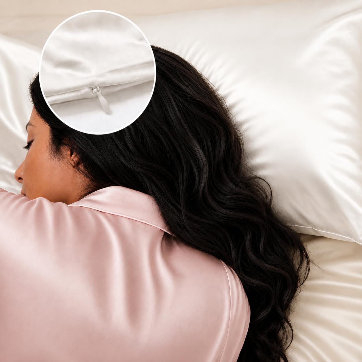 100% Pure Mulberry Silk Pillowcase, 22 Momme 6A Grade, for Hair & Skin, Gift for Women & Men (White, Standard)