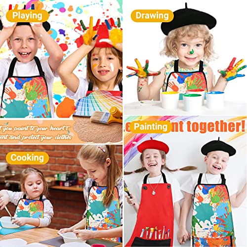 Matiniy 6 Pcs Artist Costume Accessories Set Black Beret Hat,Colorful Footprint Apron,Painting Brush And Drawing Board Set (Black) #TOP6