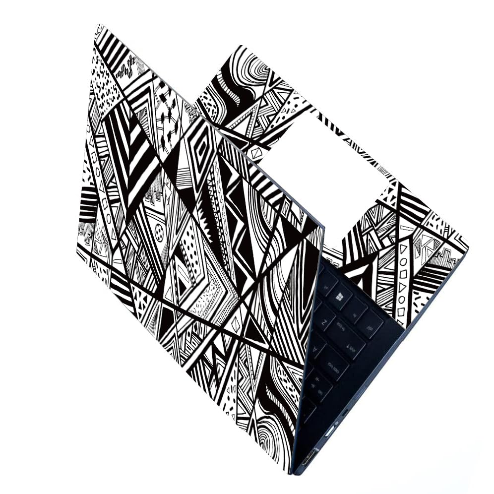 ANCIARY Full Laptop Skin Stickers HD Quality Sticker for Laptops Upto 15.6" (Dustproof|Waterproof|Scratchproof|Reusable) - BW Art FL