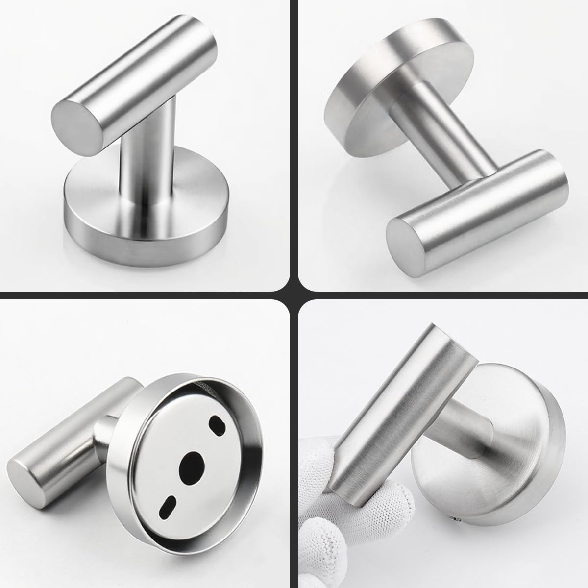 Drenky Colgadores Cuelga Toallas Plata 2 Piezas Gancho Toalla Baño Acero Inoxidable 304 Para Toallas, Abrigos, Batas Y Ropa, Gancho Toalla Para Cocina Y Baño