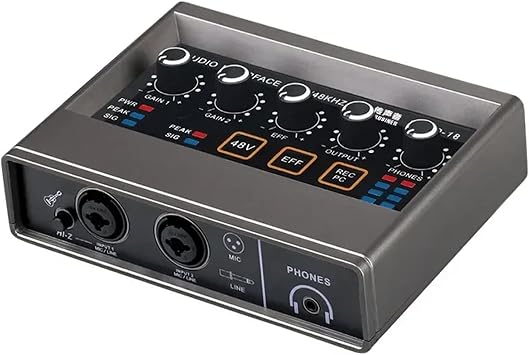 USB Audio Interface for PC with Touch Model, XLR Inputs with Preamps 16 bit/48 kHz Phantom Power XLR 48V Audio Interface for Recording Music, Live Streaming and Podcasting Recording