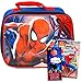 Spiderman Lunch Box Travel Activity Set ~ Insulated Spiderman Lunch Bag with Spiderman Coloring Book and Stickers for Boys Girls Kids (Spiderman School Supplies Bundle)