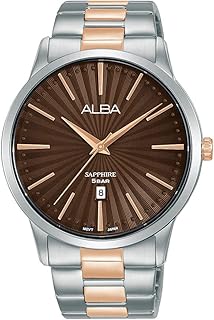 ساعة بحركة الكوارتز وعرض أنالوج وسوار ستانلس ستيل للرجال من البا، لون فضي، رقم الموديل AG8L13X، تناظري