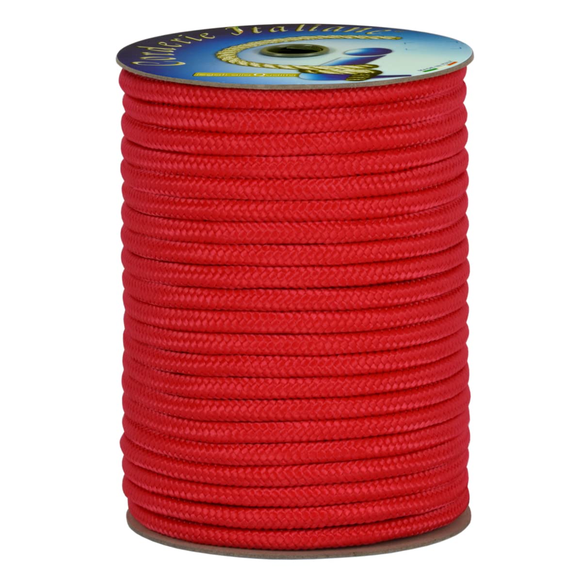 Corde tressée polypropylène rouge 8 mm pour nautisme et jardin 100m