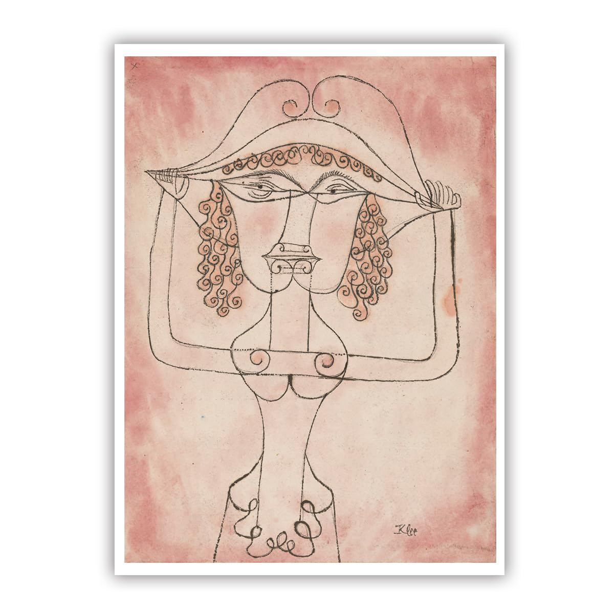 SHENGPOSTER Singer of the Comic Opera Canvas Poster Print by Paul Klee Unframed Canvas Artwork Modern Minimal Wall Decor Art for Bedroom Study Frameless 60x80cm