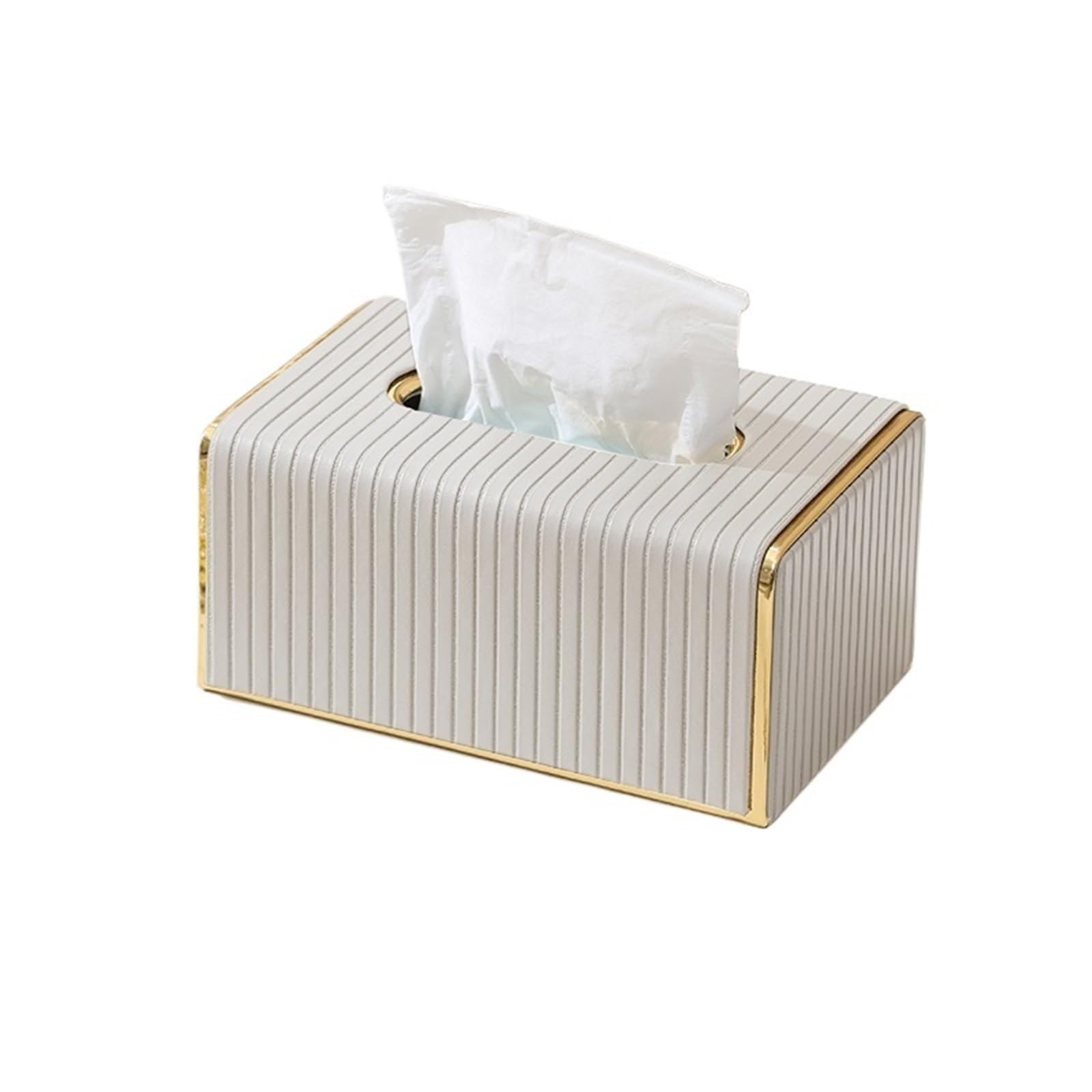 Tissue Light Luxury Tissue Holders Leather Napkin Facial Dispenser Home Decor For Bathroom Kitchen Bedroom Office(Gris)