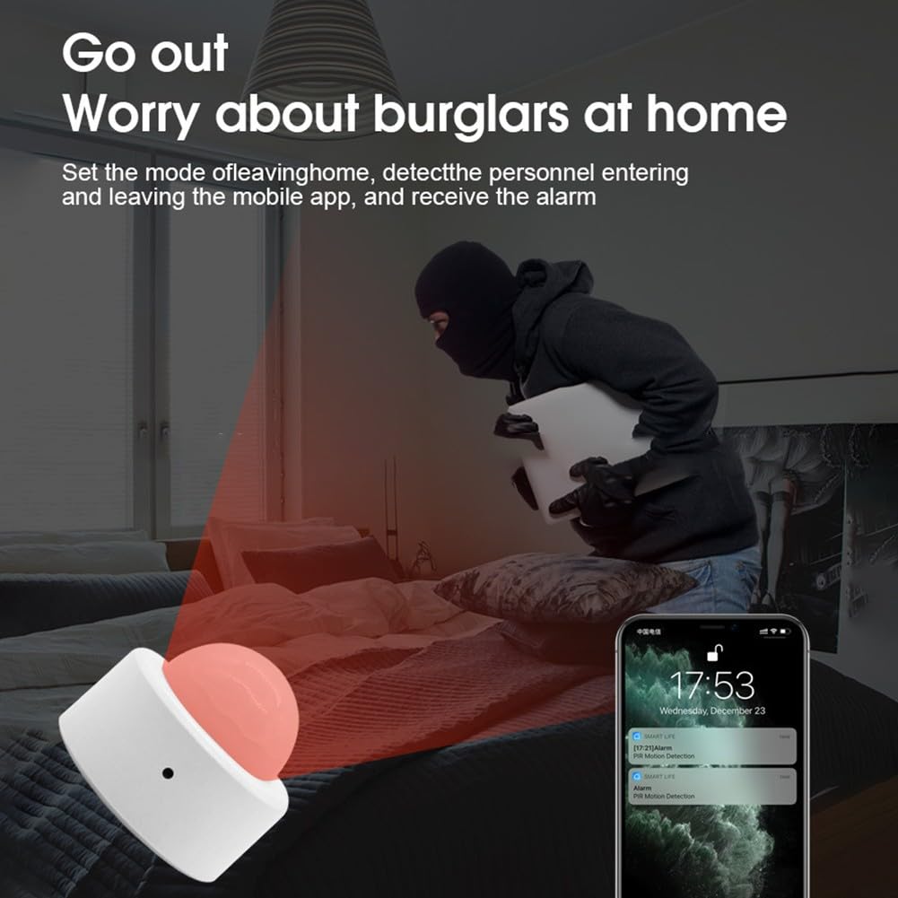 FUBESK Für Zigbee3.0 für Tuya Smart Body Bewegungsmelder Mini PIR Bewegungsmelder kabellos (4 Stück)
