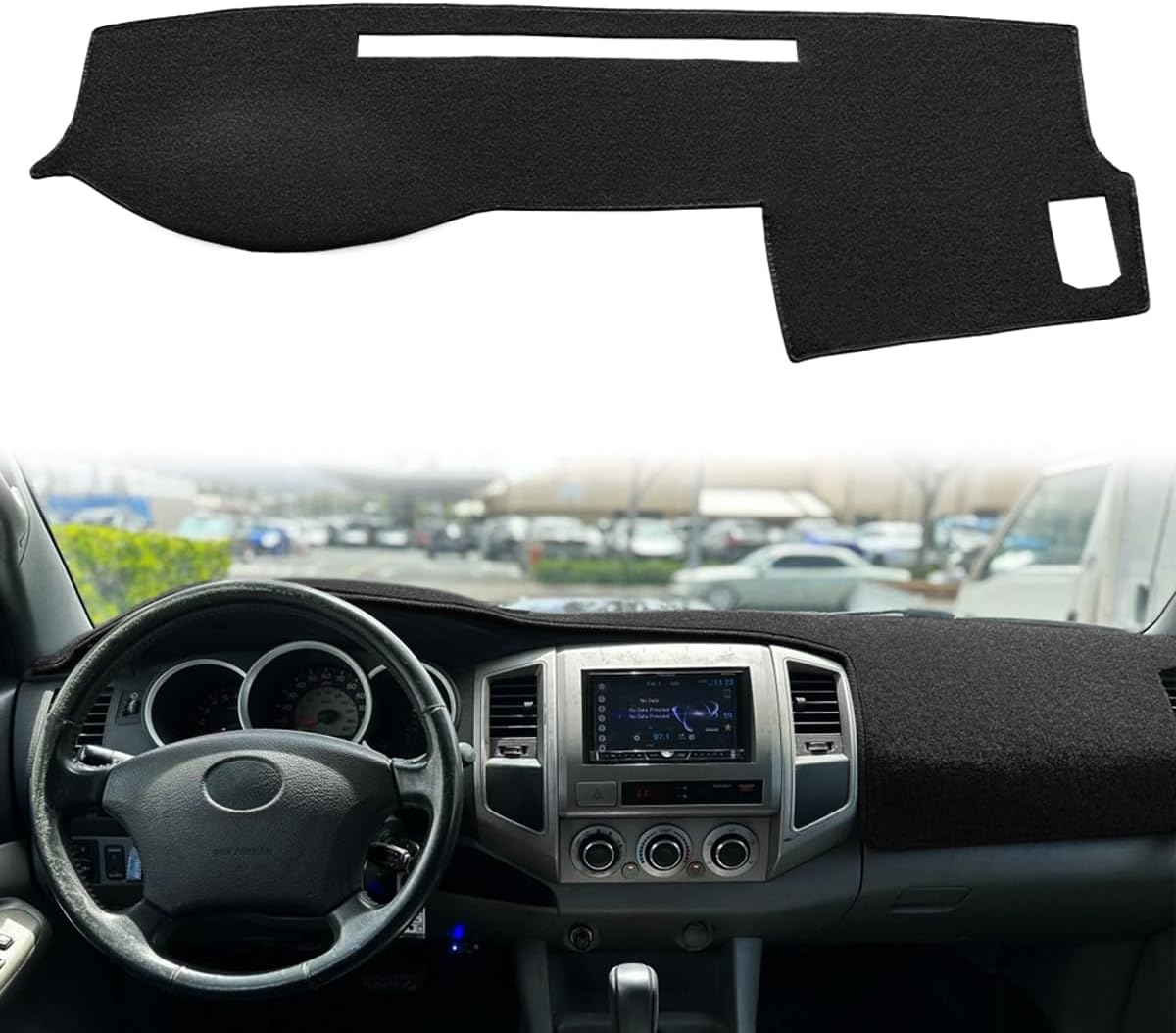 Fcovergurus F97 Custom Fit Dash Cover Mat for Toyota Tacoma 2005-2015 Black - Dashboard Carpet Protector