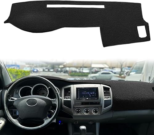 Fcovergurus Tapete de cubierta de tablero de ajuste personalizado para Toyota Tacoma 2005-2015, protector de alfombra (negro) F97