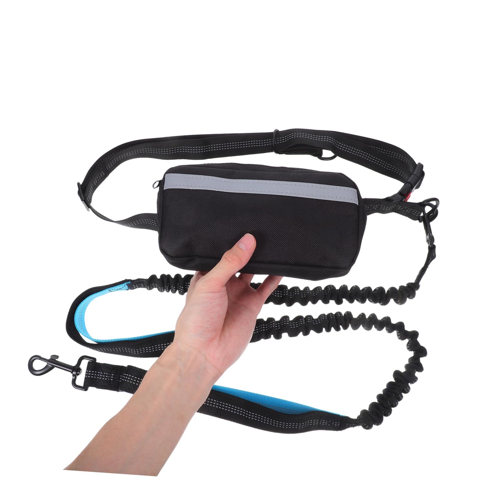 TOYANDONA Guinzaglio da Corsa per Cani Elastico Antiurto Riflettente per Sicurezza con Marsupio da Jogging per Accessori Essenziali per Passeggiate e Attività all Aperto