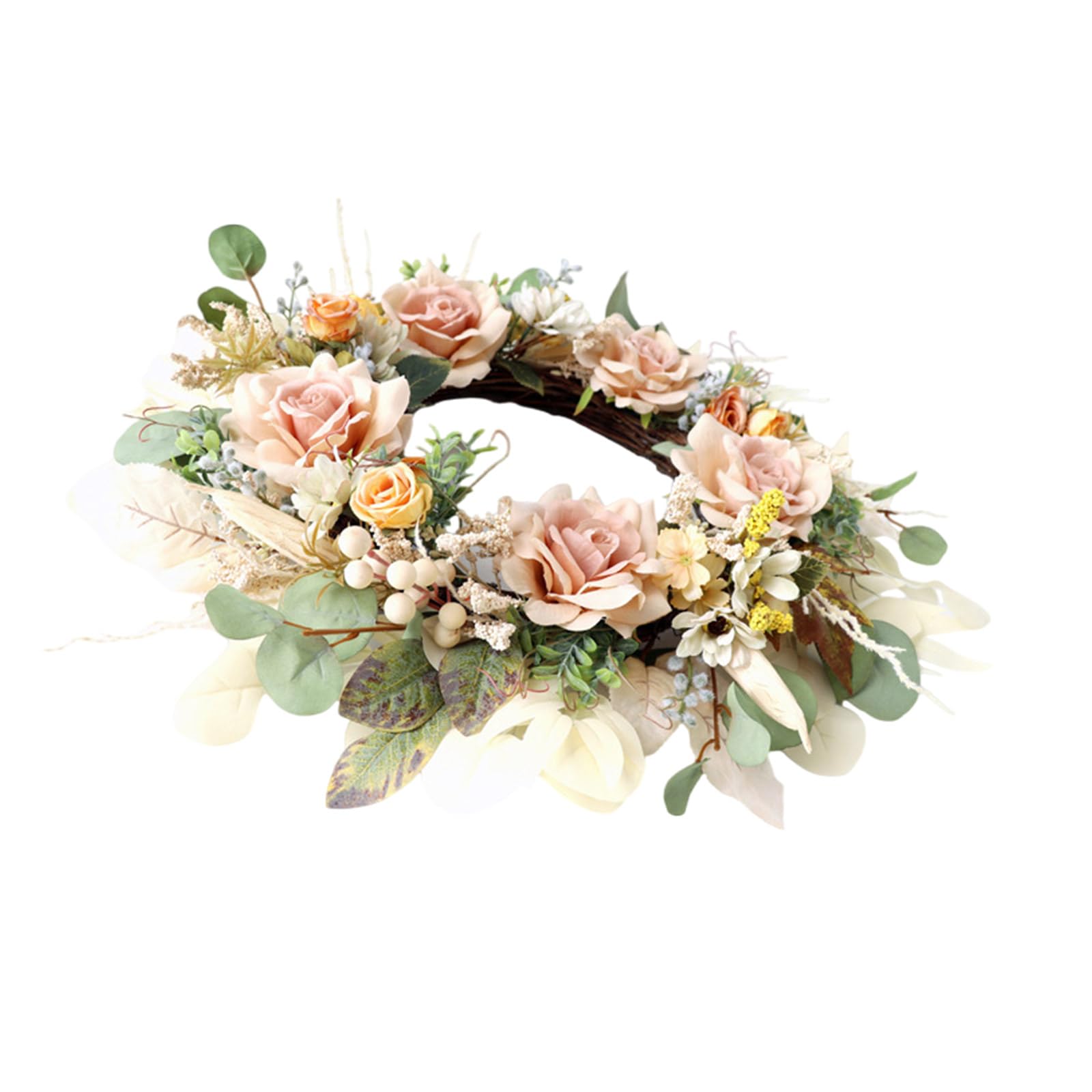 Jazuaiao Realistic Rose and Wreath for Home and Decoration Adds Vibranting Color to Any Setting Daily Casual Wear Artificial Florals Decoration