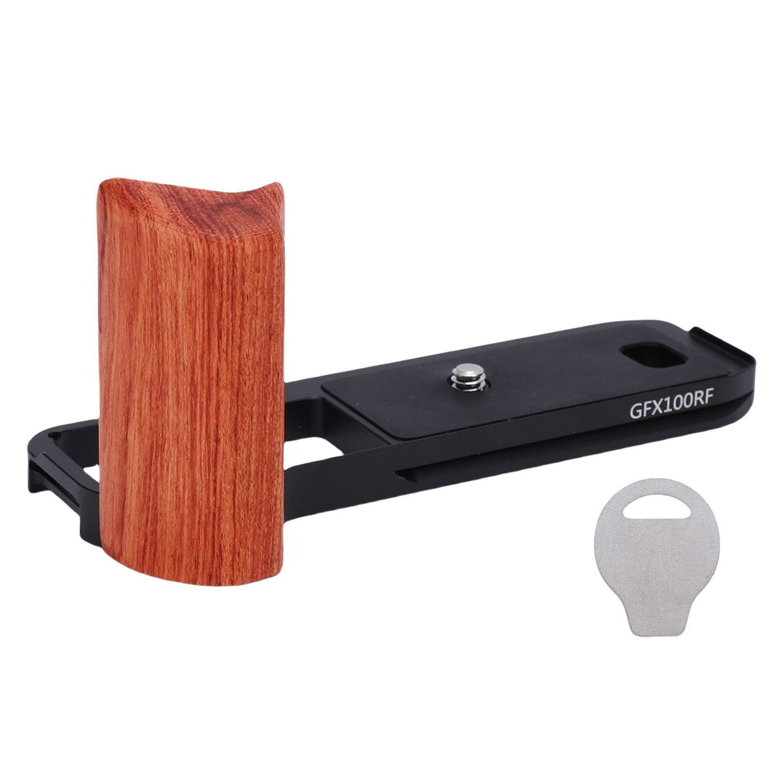 Impugnatura a L per Fotocamera per Fujifilm GFX 100RF, Grip | Maniglia laterale in legno, Piastra di base a sgancio rapido, Adatto allo stabilizzatore Arca, Facile accesso al vano
