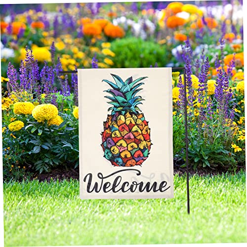 Drapeau de jardin ananas imprimé double face Yardwe décoration extérieure résistante 5pcs - 4
