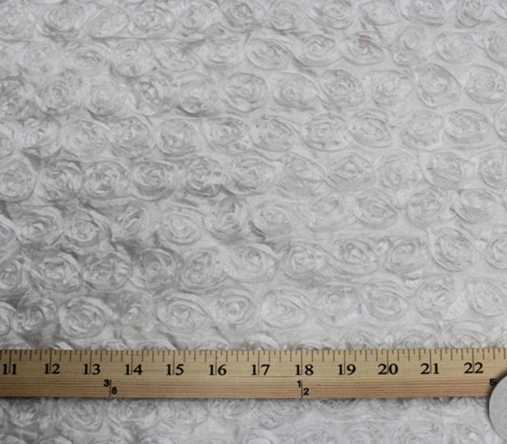 Taffeta Fabric Small Rosette White / 58-60" Wide/Sold by The Yard