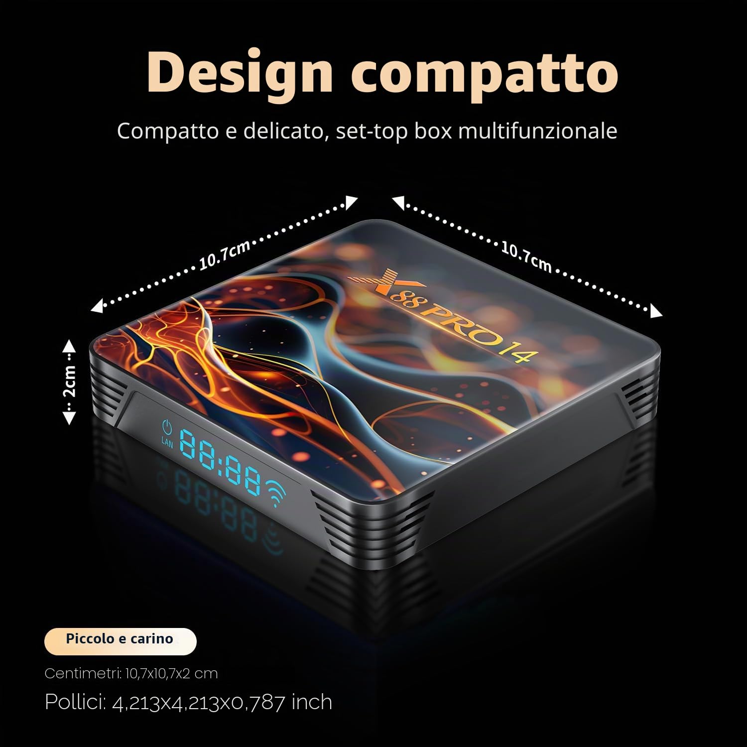 Smart TV Box Android TV Box 14.0, 2026 4K 60fps Ultima Android Box con RAM 2G ROM 32G WiFi6 Enternet 10/100M Bluetooth 5.0 USB 3.0 Supporto 3D HD 8K Media-Streaming Player con Controllo Remoto Vocale