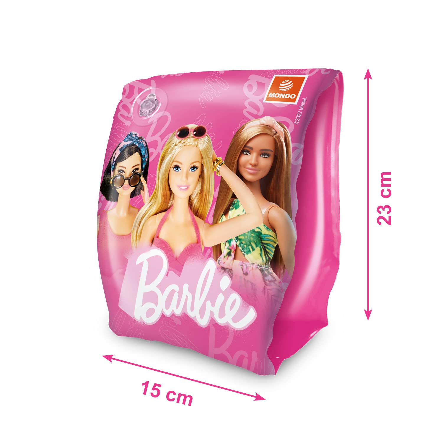 Mondo Toys - BARBIE Arm Bands - Braccioli di Sicurezza per bambini - Materiale PVC - Adatti a bambini da 2 a 6 anni con Peso 6-20 kg - 16936