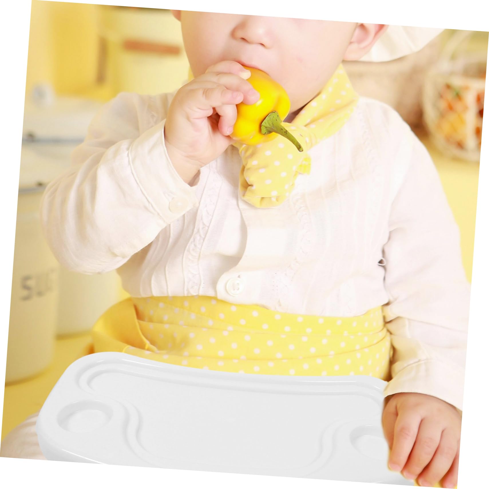 Toddmomy Vassoio per Seggiolone Facile da in Bianco Design Semplice e Delicato in Bianco Facile da Adatto a Ragazza e Ragazza per Pasti e Cena