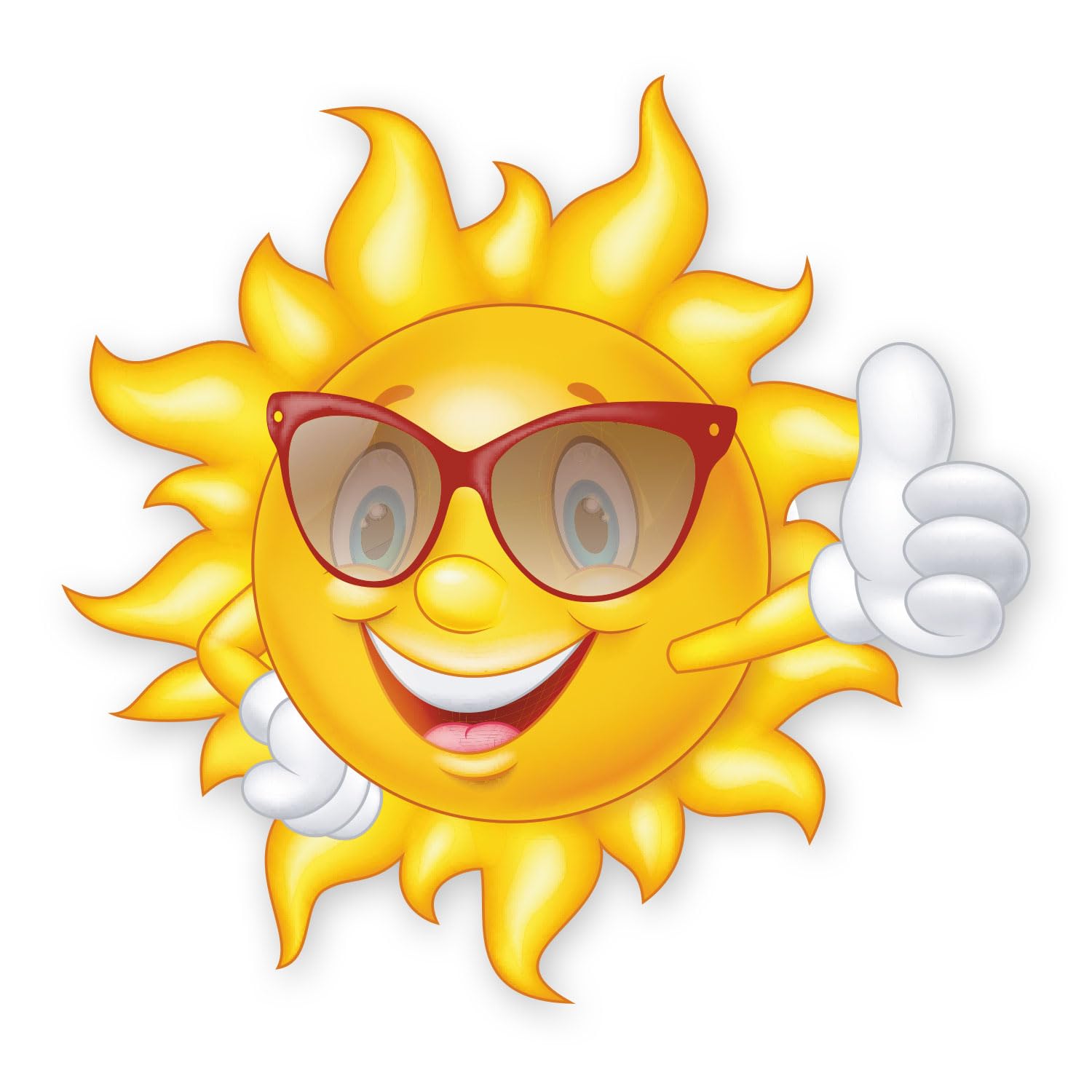Autocollant Smiley Soleil Lunettes 11cm - Résistant UV Et Intempéries - Déco Voiture, Valise