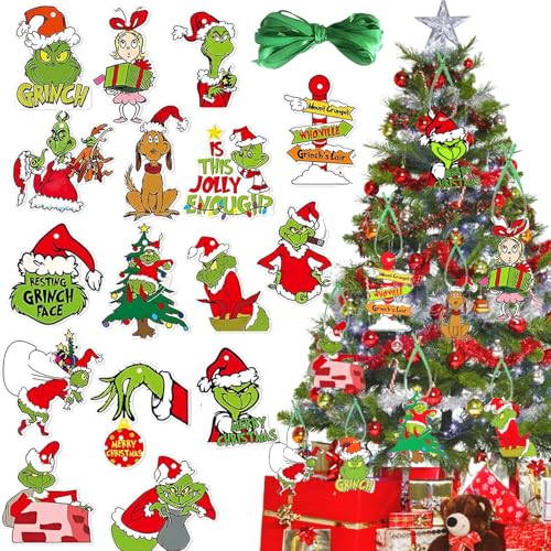 32pcs Xmas Decorations, Xmas Tree Decorations, Xmas Hanging Decorations Set, Tree Ornament Pendants for Hanging on Xmas Tree, Indoors Home Room Window Holiday Party Decorations