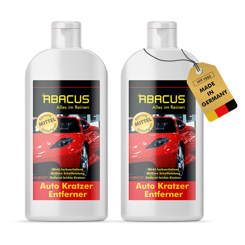 ABACUS® Auto Kratzer Entferner, Kratzerentferner Auto, Kratzer auf Lack entfernen, Kratzer-Entferner Lack, Lackkratzer Entferner, Scratch Remover, Kratzer-Reparatur – Auto Kratzer Entferner 2x 500 ml