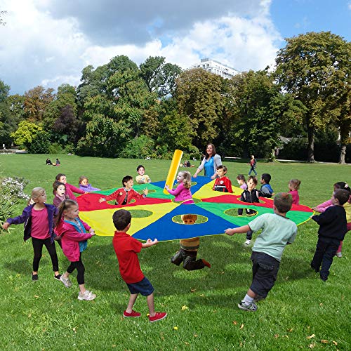 Sonyabecca Parachute 12 Foot for Kids with 8 Handles,Play Parachute Outdoor Games