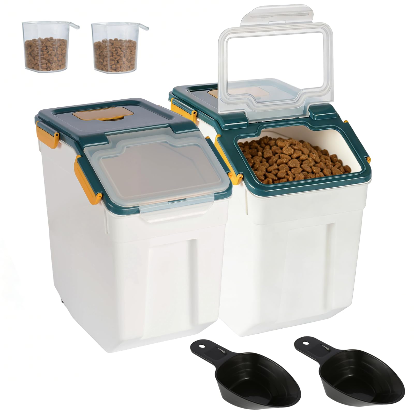 Conteneurs de conservation pour nourriture pour animaux de compagnie, 2 pièces, 15 kg, hermétiques, pour nourriture pour chiens, sans BPA, contenants pour nourriture pour chats avec pelle pour