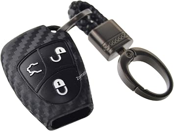 Carbon Silicone Smart Key Fob Cover for Mercedes E C R CL GL SL CLK SLK