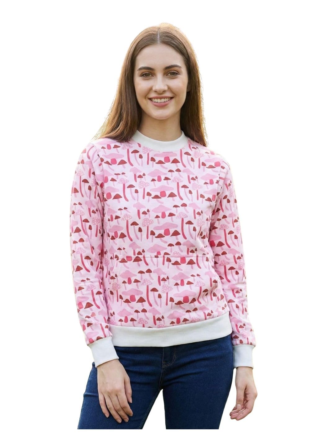 Women's Floral Print Multicolor Sweatshirt- Fleece Style Full Sleeve for Office, Casual, Festive & Party (12123)-image-35
