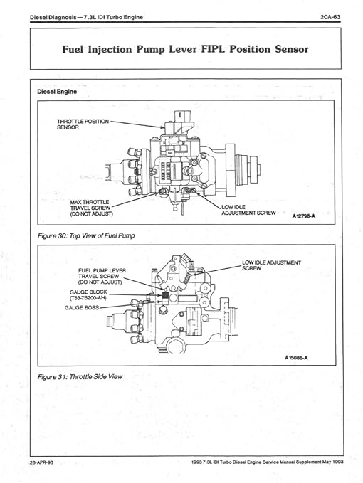Amazon Com Bishko Automotive Literature Engine Service Repair Manual Supplement For The 1993 Ford Truck 7 3l Idi Turbo Diesel Automotive