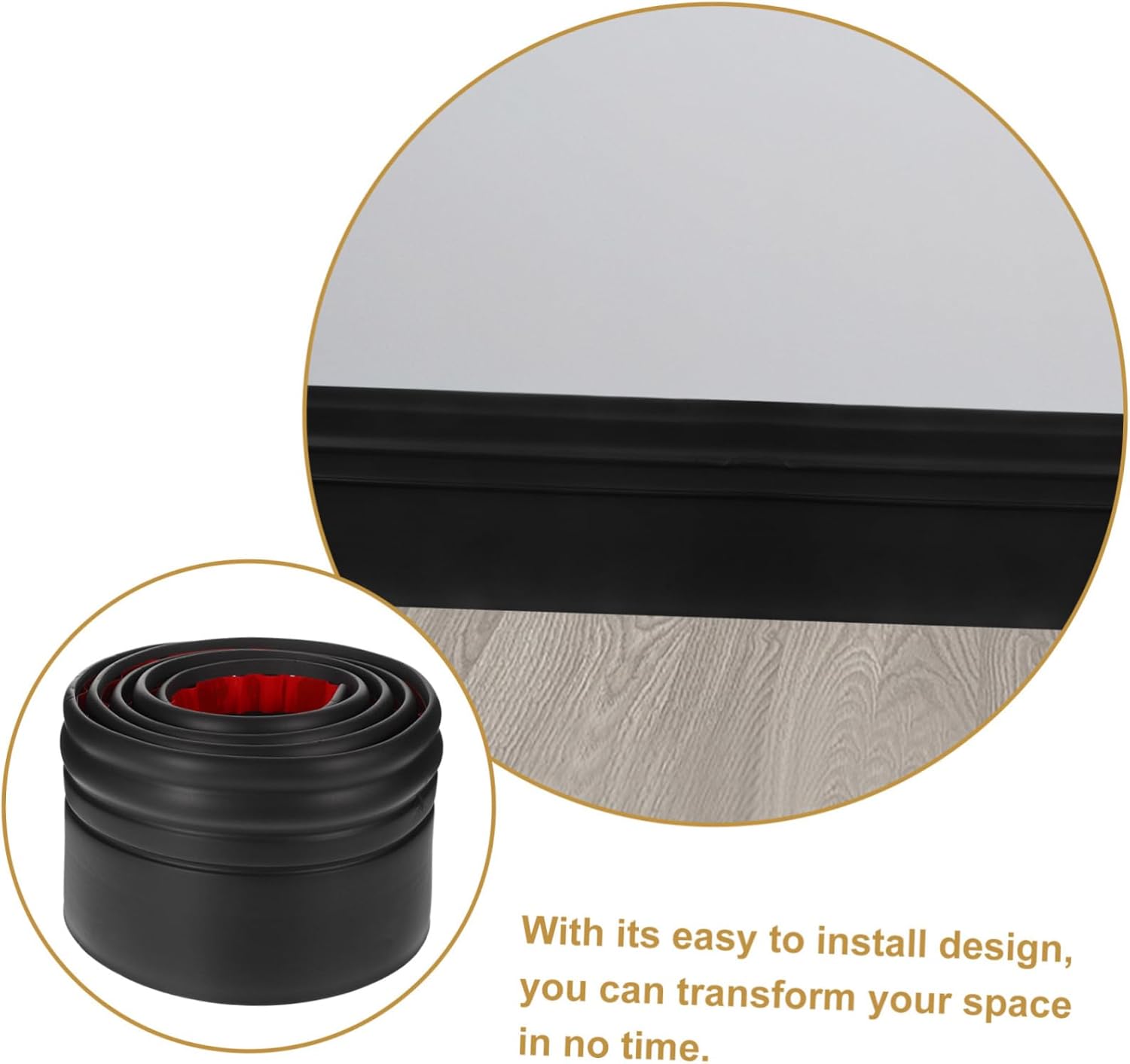 4pcs Decorative Self-Adhesive Wall Trim Baseboard Border Sticker for Decor Removable Wall Molding for Living Room Bathroom and Bedroom