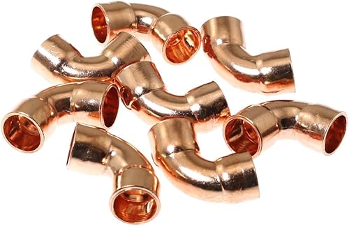 Miniatura 3 de RLECS 8 unids 38 pulgadas ID 90 grados codo de cobre de giro corto conector de montaje de tubería de cobre accesorios de acoplamiento de cobre para
