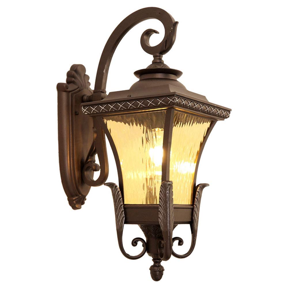 OZBMA Outside House Lamps Metal Porch Lights Wall Mount Black Sconces Lighting for Garage, Doorway,1 Pack 110V Waterproof Mounted with E27 Sockets & Glass Shades (size_name 18 * 41cm)
