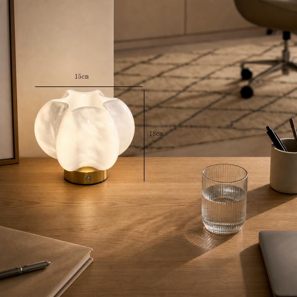Tischlampe 1200mah Batterie Kabellose LED Tischleuchte Akku (Weiß)