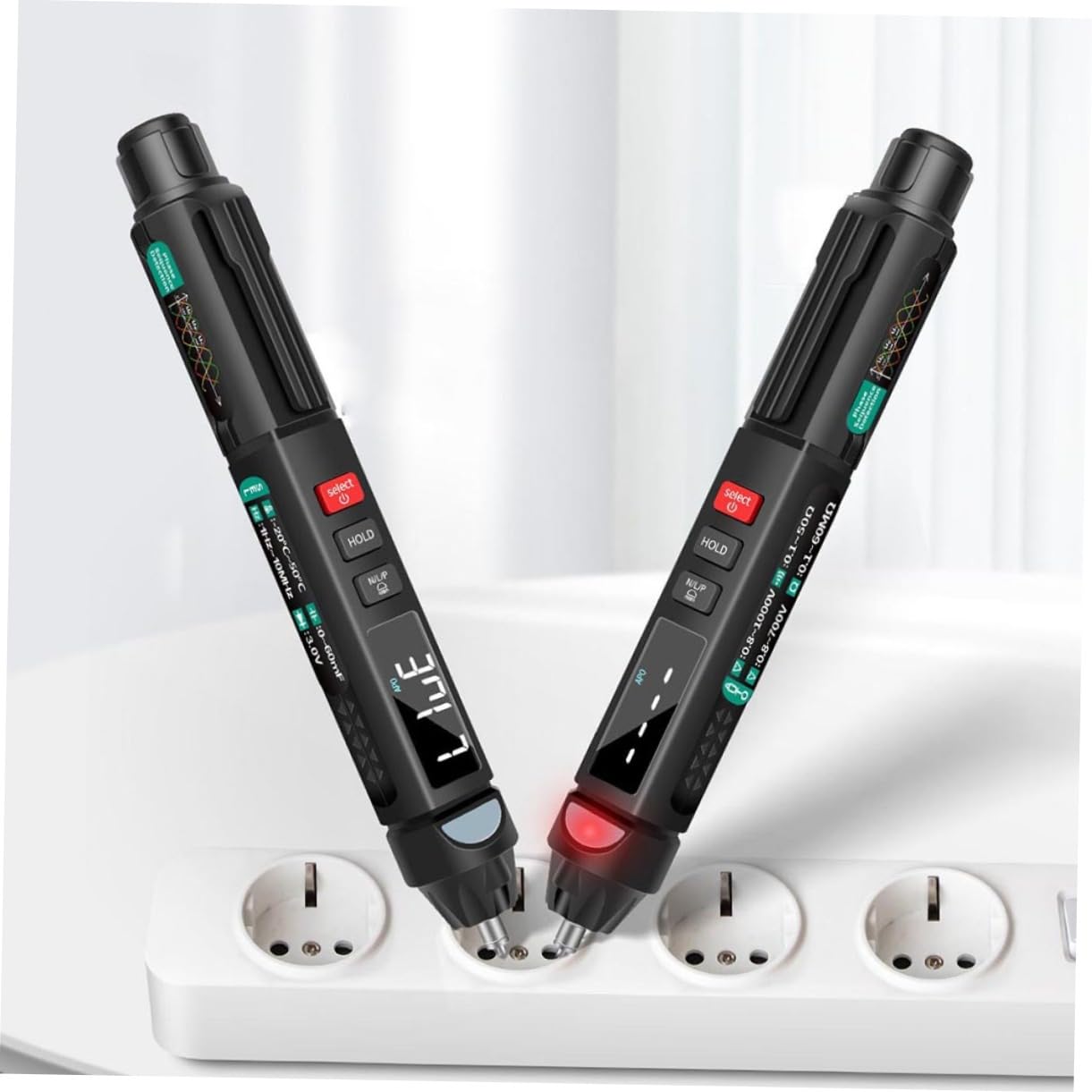 Hemobllo Stromprüfer Stift Digitaler Spannungsprüfer Elektrischer Teststift mit Farbdisplay Berührungslos Auto Abschaltung Kompakt für Professionellen Einsatz