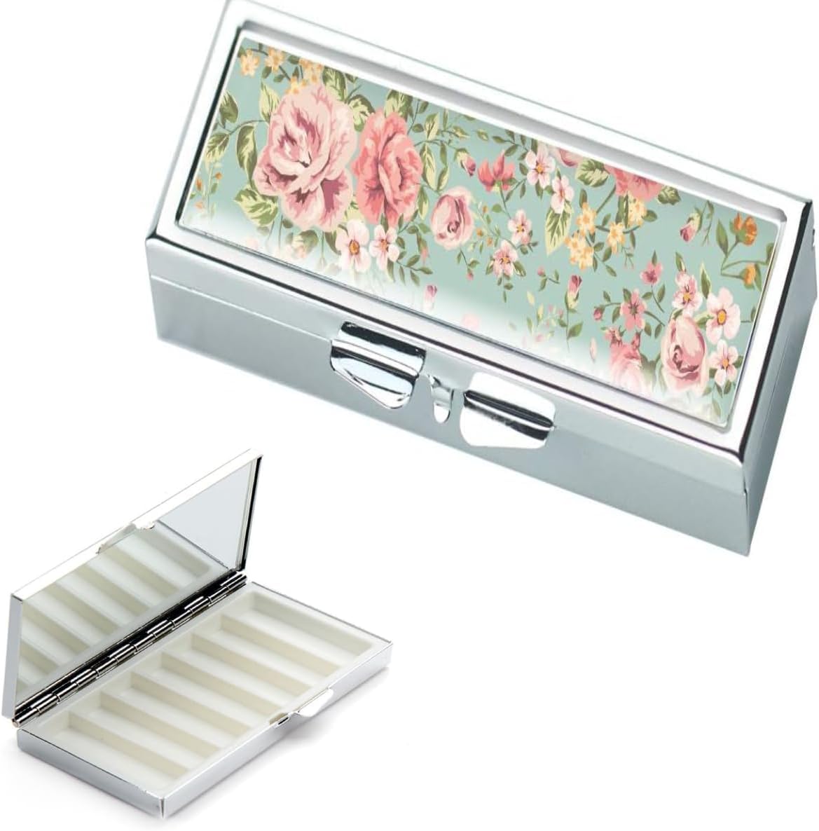 20pcs Sublimation Blank Pill Box Metal Rectangle 7 Compartment Medicine Pill Case One Week,DIY Heat Transfer Print Portable Pocket or Purse Pill Box Unique Gift