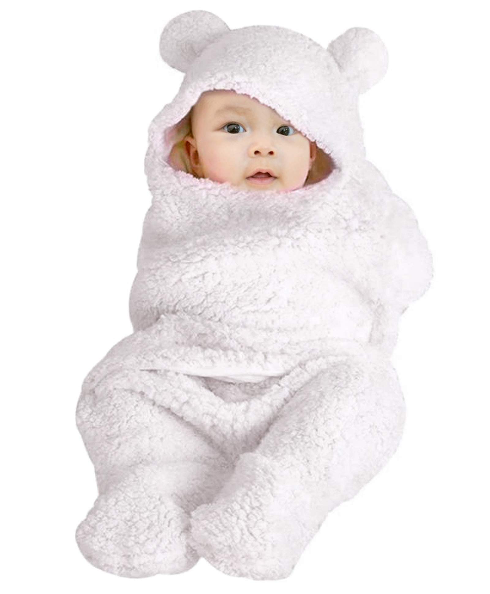 Oscar Home Hooded Supersoft Swaddle Wrapper Cum Baby Blanket Safety Sleeping Bag for New Born Babies | Pack of 2