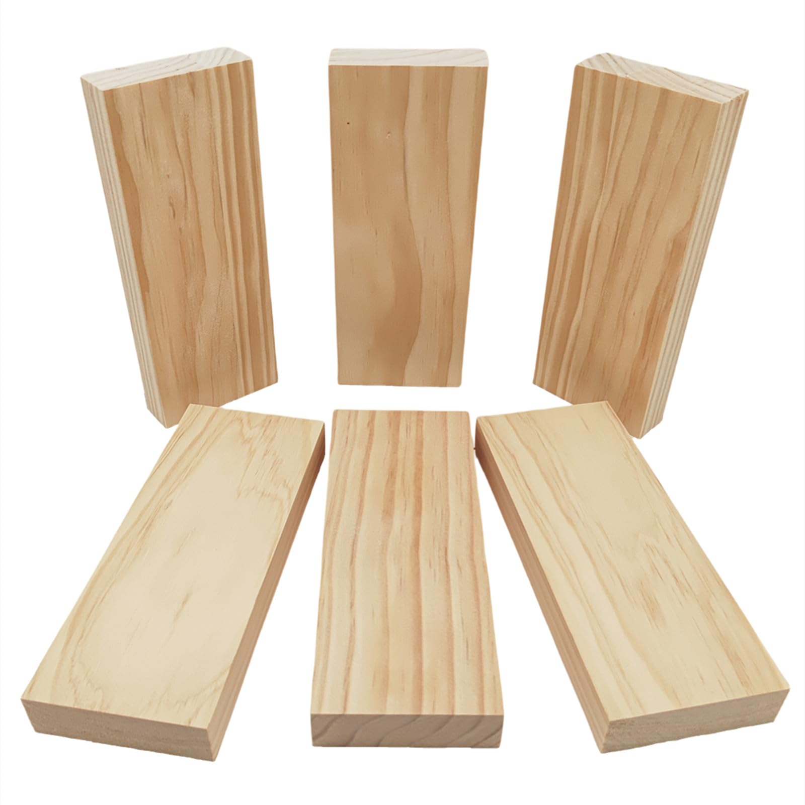 6PCS Rectangle Wood Boards Unfinished Wood Blocks for Crafting 20x8x2.5cm Blank Whittling Wooden Blocks for Carving,Painting & Burning - Image 4