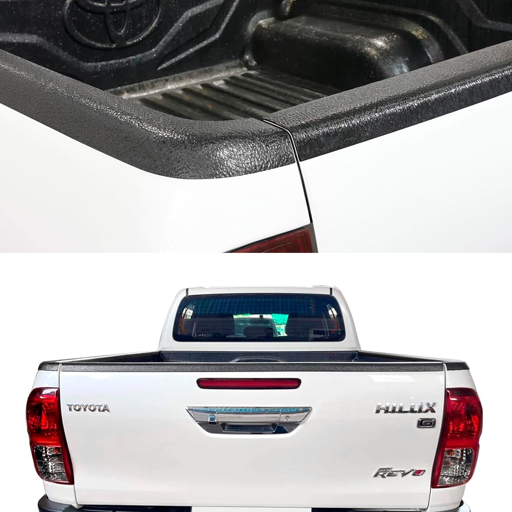 Kit Protezione 3 Pezzi per Toyota Hilux 2016-2020 (Active Lounge) e 2021-2026 (Active) Doppia Cabina, Copribordo Portellone e Rotaie Laterali LLDPE Heavy Duty - Nero Opaco (Solo per Cassone Aperto)