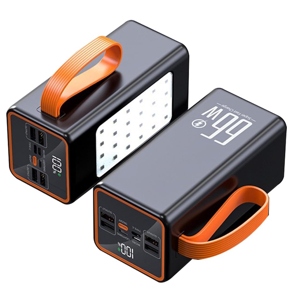Batteria Esterna Ad Alta Capacità Power Bank 80000 MAh Per Campeggio - 8 Uscite, , Display LED, Bianco Ricarica Rapida PD66W