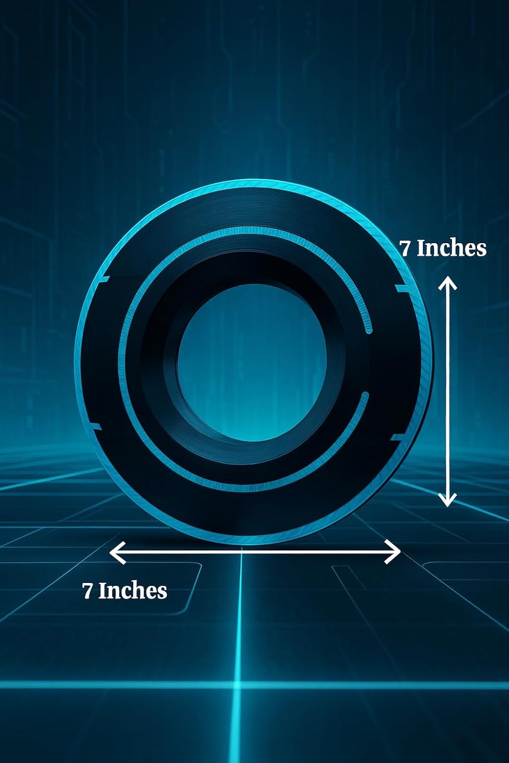 Futuristic Identity Disk Display with Stand Inspired by Tron Disc