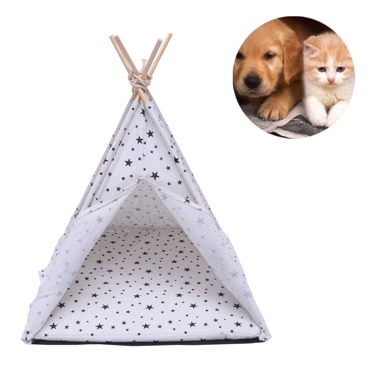 UKCOCO Tente pour Animaux de Compagnie - Petite Colombe Tipi pour Animaux de Compagnie pour Chien Lavable Mignon Chenil Portable pour Chiens de ie Cage pour Chats pour
