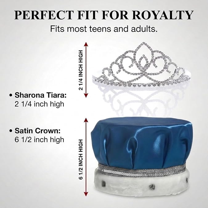 Satin Crown with Sequins and Sharona Tiara Coronation Set