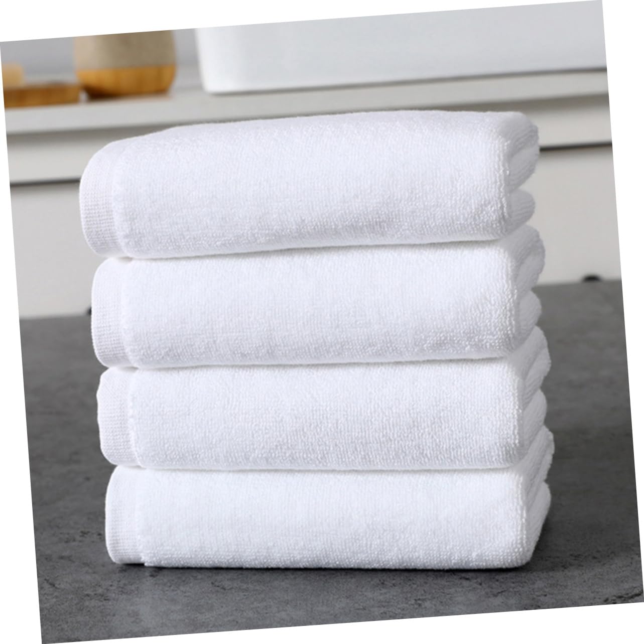 Alipis 3 Set Asciugamano Da Bagno Morbido Per Il Viso Altamente Assorbente Pulire Salvietta Asciugamano A Nido D'ape Strofinacci Da Cucina Asciugamani Da Bagno Cotone Bianca 3 Pezzi * 3