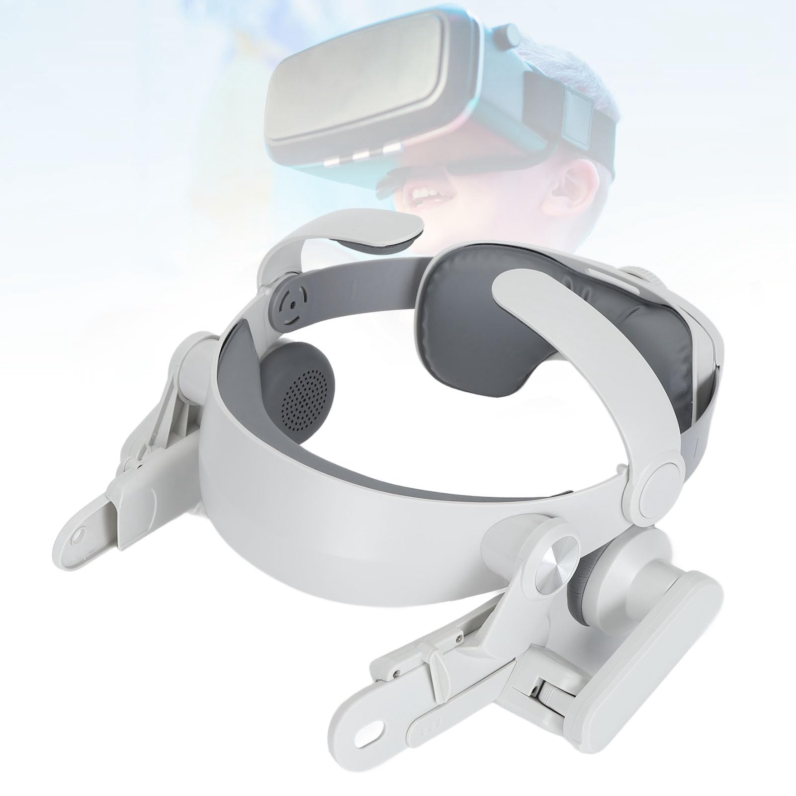 Correa de Repuesto Ajustable para Casco de VR, Diadema para Auriculares de Realidad Virtual con Almohadillas para Las Orejas y Almohadilla Trasera, diseño Ligero Que Reduce la
