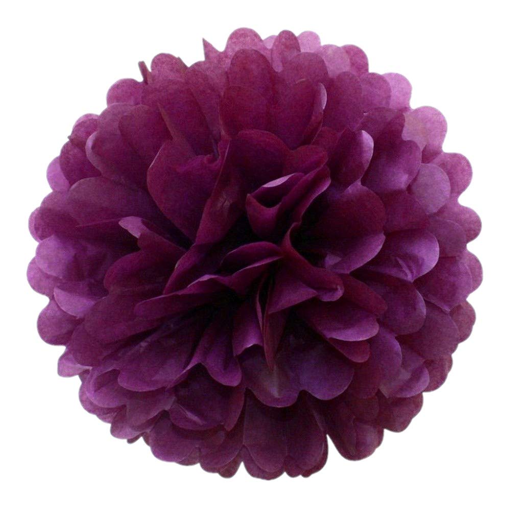 JZK 10 x Morado Pompones papel 25 cm pom poms ponpon pompom bolas flores para decoración boda cumpleaños fiesta bautismos, pompón decorativo de fiesta, decoración de dormitorio para niñas