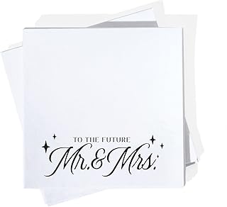To the Future Mr and Mrs Napkins Script Sparkles Black Ink White 3 ply Napkins Engagement Party Rehearsal Dinner Wedding Pack of 20