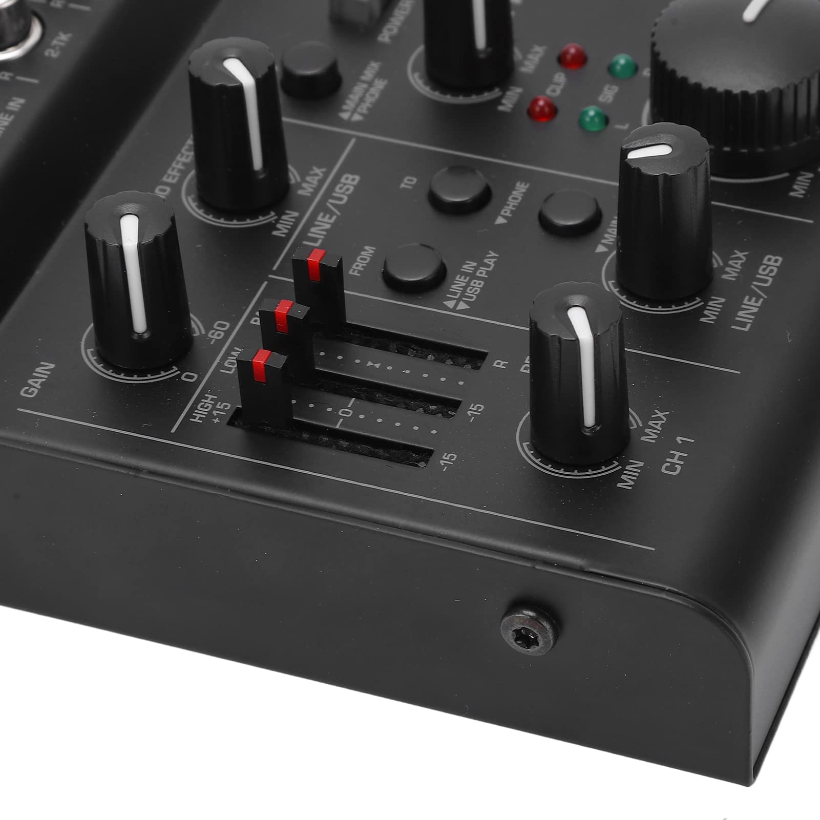CHICIRIS Kompakter Digitaler Metallmixer, USB-betriebener Audio-Mixer-Controller mit Effekten, für Mikrofon, Computer, Laptop, PC, Mobiltelefon, Leistungsverstärker